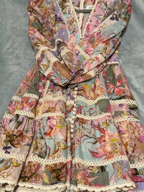 Zimmermann | Dresses | Nwot Zimmermann Ottie Plunge Mini Dress 0 Linen  Paisley Print Size 1us 6 | Poshmark